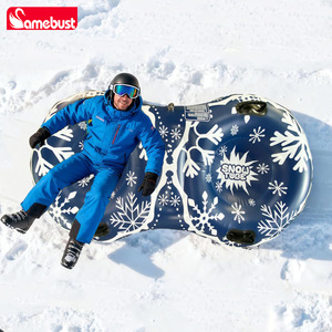 Tubo de nieve inflable Samebust con forma de ocho doble, de PVC de 0.6 mm, juguete de invierno para deslizarse por la nieve para adultos y niños, para actividades al aire libre. - Product Image 1