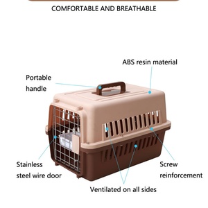 Jaula transportadora de lujo grande para mascotas con ruedas, de plástico, tipo caja para gatos, para transporte aéreo, jaula alta y resistente para perros, venta al por mayor - Product Image 3