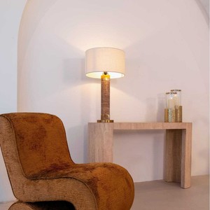 Lámpara de mesa de diseño moderno, 79 cm de altura, base de corcho y latón, bombilla LED E27 para sala de estar, hotel, villa - Product Image 4