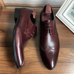 Nuevos zapatos de cuero británicos con cordones y punta en pico, zapatos formales de negocios Brook, zapatos de moda de cuero para jóvenes hombres. - Product Image 1