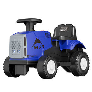 Tractor de juguete para niños con pala, remolque desmontable, bocina, luces y música, color amarillo, sin motor, no requiere empuje. - Product Image 1