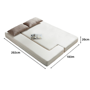 Modern Minimalist Foldable Floor <b>Sofa</b> Bed Linen Convertible Couch for <b>Small</b> Living Spaces and Studio Apartments - Product Image 3
