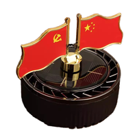 Diffuseur d'arômes solaire pour voiture en alliage premium, décoration de tableau de bord drapeau cinq étoiles, parfum longue durée, design moderne