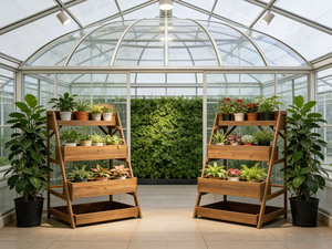 Jardinera Elevada <span class=keywords><strong>de</strong></span> <span class=keywords><strong>Madera</strong></span> <span class=keywords><strong>de</strong></span> 3 Niveles, Soporte Vertical para Plantas <span class=keywords><strong>de</strong></span> Exterior para Cultivar Flores, Hierbas y Vegetales - Product Image 5