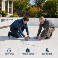 Planche de glace synthétique UHMWPE facile à installer, surface lisse de 20 mm, patinoires artificielles HDPE de petite taille