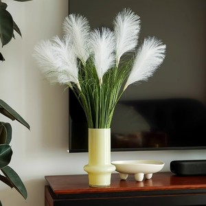 Fleurs artificielles d'herbe de la pampa, style moderne, en plastique mélangé, pour décorations de maison et de mariage - Product Image 4