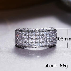Anello da Cocktail F986 da Donna con Zirconia Cubica, Incastonatura a Pavé, Anelli di Moda per Matrimonio, Gioielli con Pietra Rotonda Creati in Laboratorio - Product Image 5