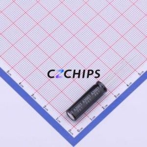 Condensador Electrolítico de Aluminio de Orificio Pasante 450CXW10MEFR8X25, Orificio Pasante, D8xL25mm, 10uF, 20%, 450V, 120mA-120Hz - Product Image 2