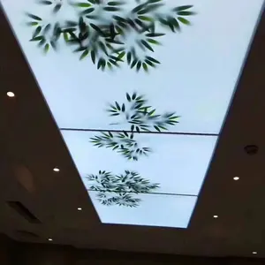 ZHIHAI morden fashion interior decoration material 3d sky tree birds print pvc light fixtures ceiling