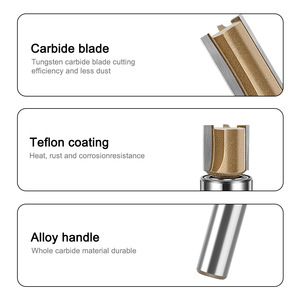 <span class=keywords><strong>Fresa</strong></span> a 3 Taglienti con Gambo Tondo da 6mm e 1/4\", Testa in Carburo di Tungsteno per Scanalatura, Rifinitura e Fresatura - Product Image 2