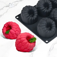 Moldes de Silicona para Pasteles de Mousse de Frambuesa Grandes y Pequeños, Moldes para Helados de Fruta de Frambuesa, Moldes para Hornear Postres, Moldes para Chocolate
