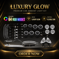 Kit d'éclairage d'ambiance 64 couleurs pour Mercedes-Benz Classe C GLC, éclairage LED intérieur, garniture de grille de ventilation, mise à niveau des haut-parleurs