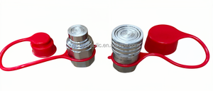 3/8 'बड़ा सपाट चेहरा हाइड्रोलिक त्वरित कनेक्ट युग्मन सेट स्किड डटर डस्ट कैप्स के साथ कूपलर को धूल कैप से अलग करता है - Product Image 6