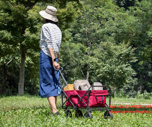 Carrello da Campeggio Pieghevole Portatile a Quattro Ruote con Doppio Strato in Tessuto Oxford - Product Image 6