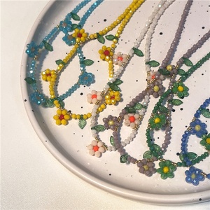 Collar de Cadena con Cuentas Pequeñas Estilo Boho, Collares con Dijes Bonitos, Joyería de Verano para Mujer, Gargantilla de Flores Coloridas para Niñas, Regalo - Product Image 2