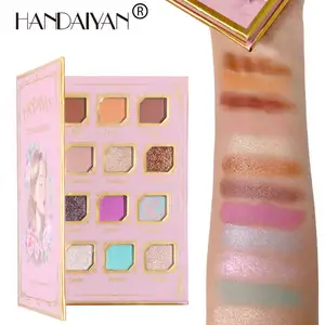 Handaiyan Groothandel 12 Kleuren Oogschaduwpalet Glitter Matte Klassieke Hoge Pigment Veganistische Make-Up Cosmetica