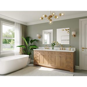 Espejo de Pared Ovalado sin Marco de Vidrio Brauthon de 24\"x30\" para Baño, Espejo de Tocador para Sobre el Lavabo, para Sala de Estar y Dormitorio - Product Image 1
