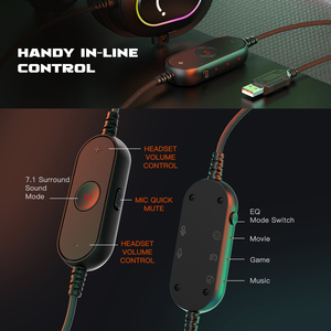 Casque de jeu <span class=keywords><strong>Fifine</strong></span> <span class=keywords><strong>H6</strong></span> 7.1 avec éclairage LED, casque de jeu filaire <span class=keywords><strong>USB</strong></span> pour joueurs - Product Image 4