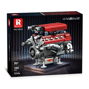 Kit de construction de <span class=keywords><strong>moteur</strong></span> <span class=keywords><strong>V8</strong></span> motorisé Reobrix F1 avec <span class=keywords><strong>moteur</strong></span> L et boîte <span class=keywords><strong>à</strong></span> batterie, modèle mécanique compact pour collectionneurs et présentation sur bureau - Product Image 6