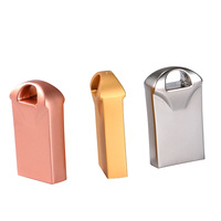 Memoria USB 2.0 Metálica con Llavero, 64gb 32gb 16gb, Personalizable con Logotipo, Mini Pendrive, Memoria USB, Venta al Por Mayor