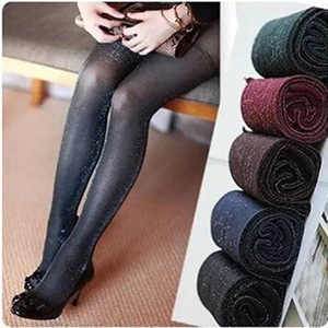 Spring Summer Autumn Sheer Glitter Pantyhose Women <b>Thin</b> Cotton <b>Tights</b> 13 Colors Candy Colored Leggings Solid Color Core Padded - Product Image 1