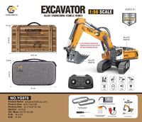 Nouvelle Version : Excavatrice et Bulldozer Télécommandés Électriques Réalistes à l'Échelle 1:50, 12 Canaux, en Alliage, sur Chenilles, Portée 30m, Modèle Expert