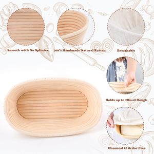 Handmade 10-Inch Indonesian Rattan Oval Bread Proofing <strong>Basket</strong> Artisanal French Style <strong>Storage</strong> <strong>Basket</strong> Hot Sale for Sourdough - Product Image 2