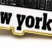 Épinglette en émail personnalisée, gravée sur mesure, thème Tourisme Urbain, Motif Panorama de New York, Vente en Gros, Fabricant OEM