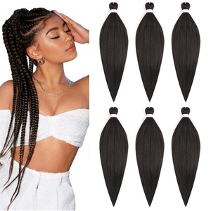 Queue de cheval pré-cousue Xuchang, tresses africaines EZ Easy Braid 90g, cheveux synthétiques haute température, style européen et américain, africain - Product Image 1