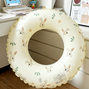 Flotador inflable de PVC con diseño de oso y conejo para niños, con asiento y bolsillos, diseño de dibujos animados. - Product Image 2