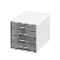 Meuble de Rangement de Bureau Rectangulaire en Plastique Série JW35 Transparent Visuel Grande Capacité 3 Niveaux pour Étudiants