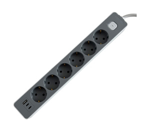 <span class=keywords><strong>Regleta</strong></span> de Enchufes Profesional de <span class=keywords><strong>16</strong></span> <span class=keywords><strong>Amperios</strong></span> y 6 Tomas, de Cobre Resistente, con Puertos USB y Cable de 5m para Uso en Maquinaria de Taller - Product Image 1