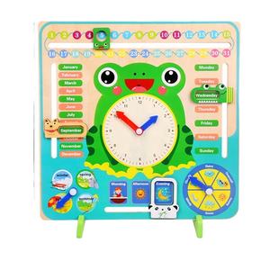 OEM préscolaire éducatif enfants apprenant cognitif saison heure/mois calendrier horloge jouet pour enfants - Product Image 1