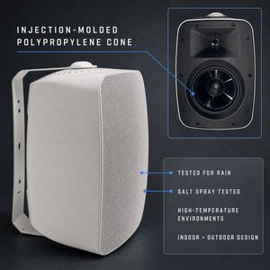 Altavoz PA Impermeable de 4.5 <span class=keywords><strong>Pulgadas</strong></span>, 30W, <span class=keywords><strong>8</strong></span> Ohmios, con Doble <span class=keywords><strong>Radiador</strong></span> <span class=keywords><strong>Pasivo</strong></span>, Cono de Polipropileno de 1 Pulgada, para Interiores y Exteriores, Salida de Línea - Product Image 4