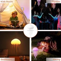 Lampe de chevet méduse silencieuse améliorée avec dégradé RGB, pieds dansants et commande vocale – Lampe LED méduse flottante