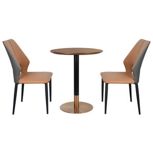 Pieds <span class=keywords><strong>de</strong></span> table à manger modernes en acier inoxydable brossé or rose avec plateau en MDF, table à manger commerciale pour <span class=keywords><strong>restaurant</strong></span>, café, hôtel - Product Image 3