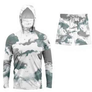 Conjunto de Ropa de Pesca con Estampado Personalizado, Sudadera con Protección Solar UPF50 y Pantalones Cortos de Secado Rápido, Equipo Profesional - Product Image 1