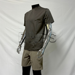Di lusso girocollo morbido lucido bianco doppio cotone mercerizzato magliette da uomo Fitness Gloss doppio cotone mercerizzato <span class=keywords><strong>T</strong></span> shirt da uomo - Product Image 3