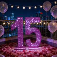 Lampes à LED ZKAI pour numéros de fête, enseigne géante lumineuse à 15 lumières pour la décoration d'événements et de fêtes d'anniversaire
