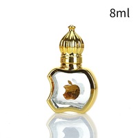Flacon d'huile essentielle plaqué or 8 ml, flacon de parfum en verre Dongfeng, flacon échantillon portable en forme de citrouille, récipient de recharge cosmétique