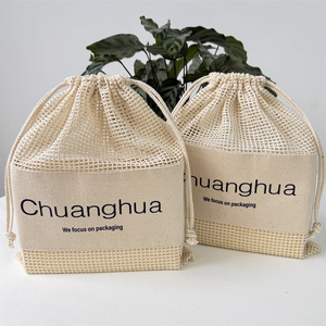 Bolsa de Malla de Algodón Orgánico con Cordón y Logotipo Personalizado, Reutilizable y Lavable, para Libros y Compras - Product Image 3