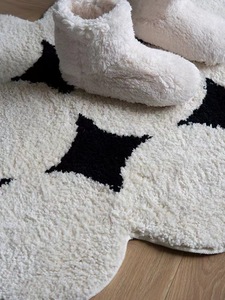 Производство микрофибры черно-белый клетчатый коврик для душа нескользящий абсорбирующий коврик для ванной комнаты милый ворсистый коврик для ванной комнаты - Product Image 4