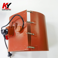 Coussin chauffant en silicone flexible personnalisable pour bouteille de gaz de 55 gallons avec régulateur de température à bouton