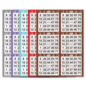 Bingo nhà sản xuất mẫu tùy chỉnh in ấn Bingo trò chơi thiết kế giấy màu sắc khác nhau số Bingo thẻ - Product Image 2