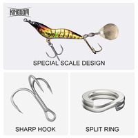 Kingdom Lures 4002 Crevettes d'eau douce à vendre, leurre de pêche, appâts de pêche aux crevettes, petits leurres de pêche, lame de pêche en métal, jig 14g
