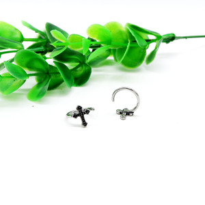 Cross <b>Cuff</b> <b>Earrings</b> Stainless Steel Geometric Design For Men And Women Retro Style Fashion Jewelry Non-Pierced Ear Clips - Product Image 4