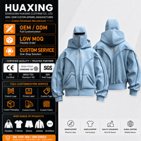 Sweat à capuche zippé intégral Y2K pour homme, style cagoule, avec surpiqûres et empiècements, coupe ample, en polaire épaisse, streetwear, marque privée, OEM en gros