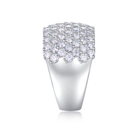 Bagues tendance en moissanite pour femme avec sertissage pavé, bagues de luxe en moissanite pour femme, grandes bagues en argent 925
