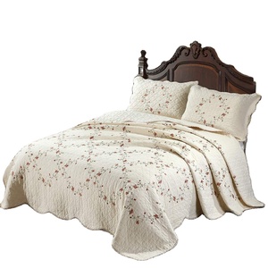 Luxus Tages decke Set Baumwolle Blumen <span class=keywords><strong>Patchwork</strong></span> Quilt Set Stickerei Tages decken 3 Stück Bettdecken <span class=keywords><strong>Cover</strong></span> Set - Product Image 1