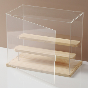 Tối Giản Hiện Đại Xách Tay <span class=keywords><strong>Acrylic</strong></span> Kệ Gỗ Trong Suốt Phân Vùng Mô Hình Đồ Chơi Tay Búp Bê Hiển Thị Với Bụi Bằng Chứng Tính Năng - Product Image 1